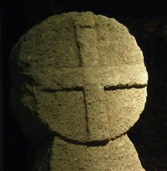 Sun cross on a funeral stela